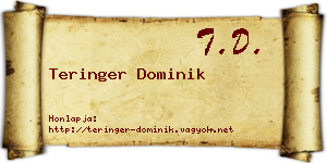 Teringer Dominik névjegykártya